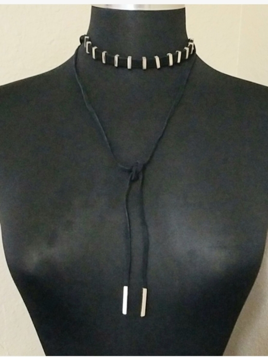ettika Jewelry - Gold Black Tassel Choker Necklace